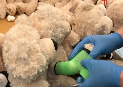 Someone casting a bear's arm